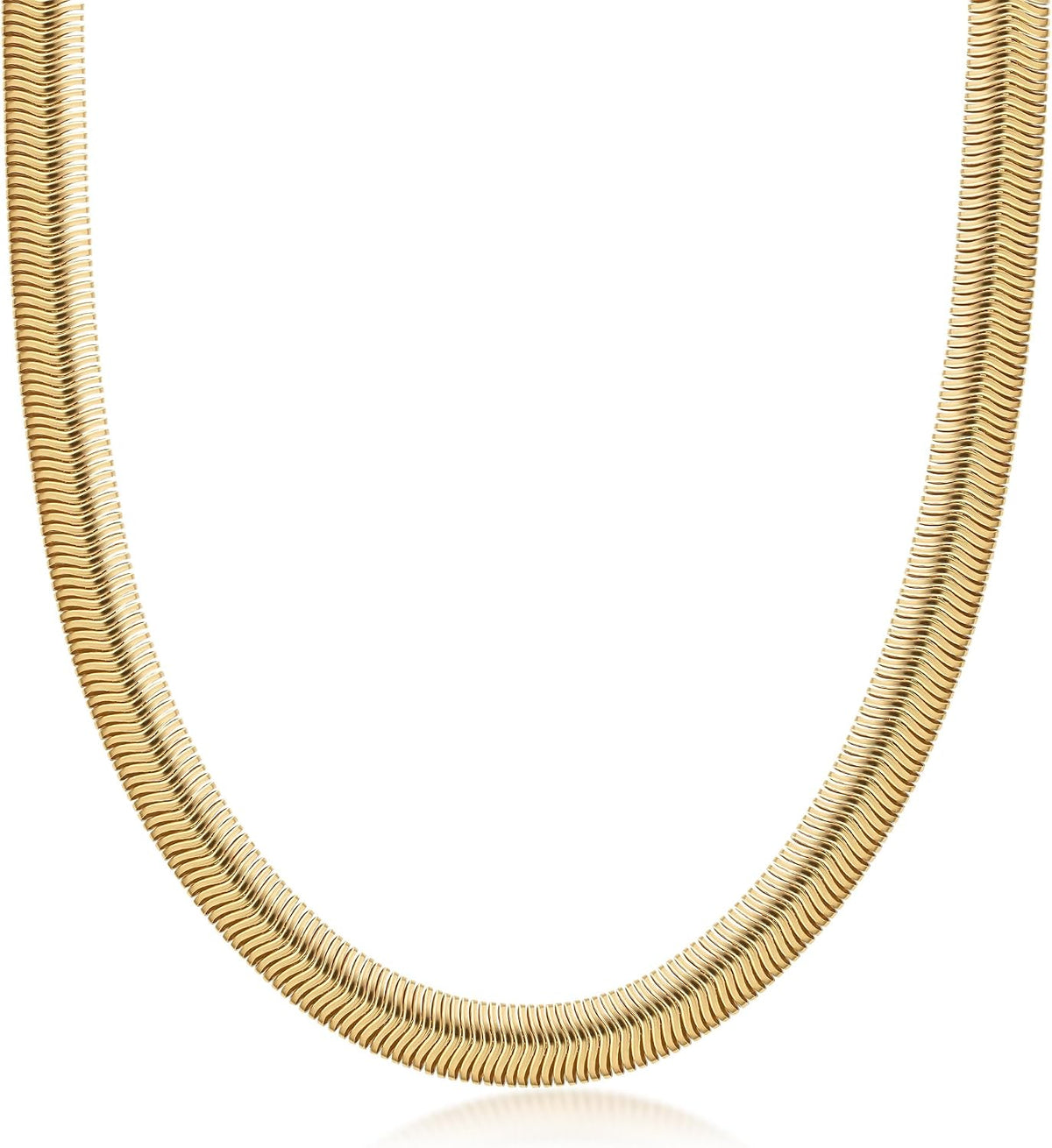 barzel 18k gold plated flat herringbone snake chain, main product view