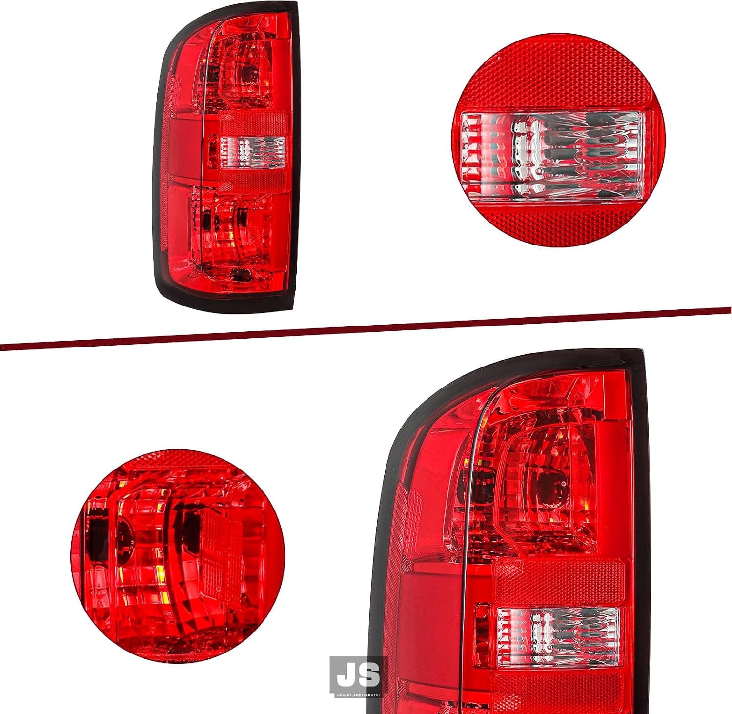JSBOYA Halogen Tail Light Fits for 2015-2022 Chevy Colorado Outer Rear Taillight Assembly OE Direct Replacement with Bulbs Brake Tail Lamp LH (Left Driver Side) 84169777 GM2800270