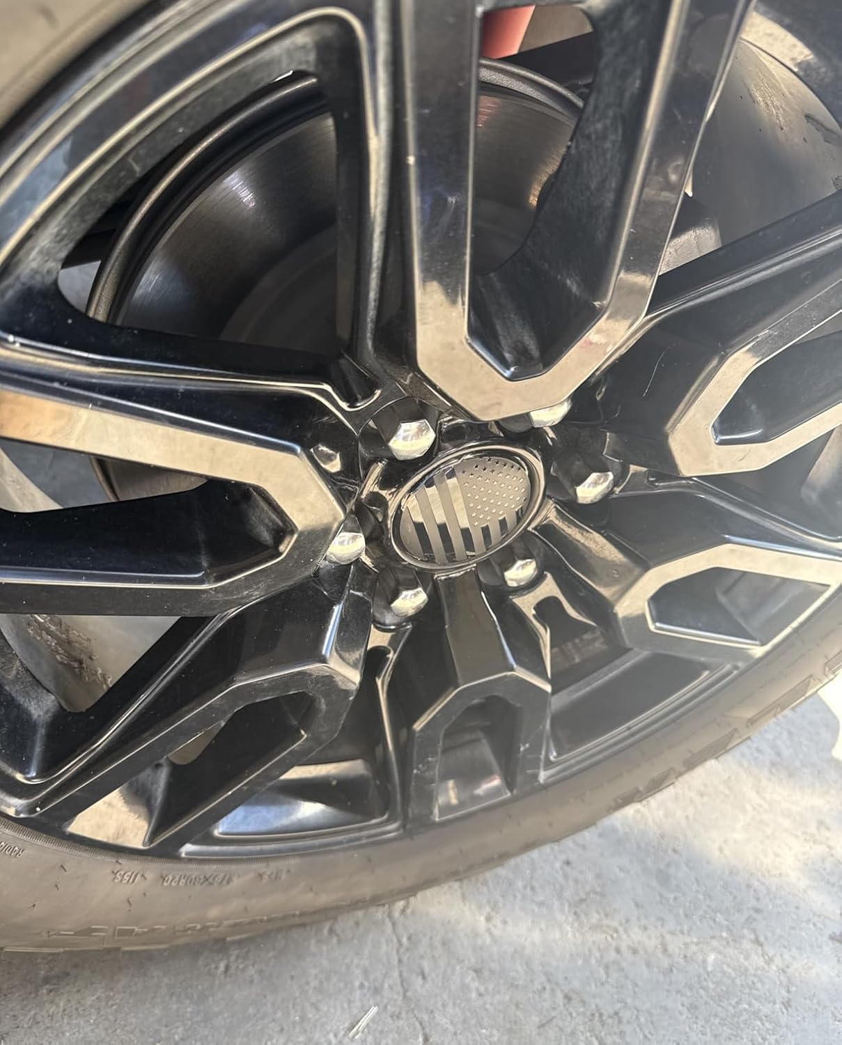 (Set of 4) for Chevrolet 3 1/4 inches=83mm Blackout American USA Flag Wheel Center Caps Covers HubCap fit Most 18"&20"&22" Rims for Suburban Silverado Tahoe & GMC Sierra Yukon Denali 22837060 9596403