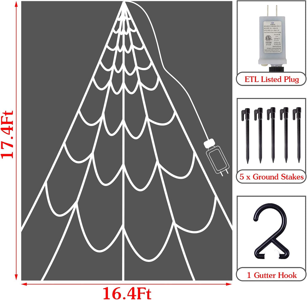 Halloween Decorations Outdoor Spider Web: Giant Light Up Spider Webs Decor