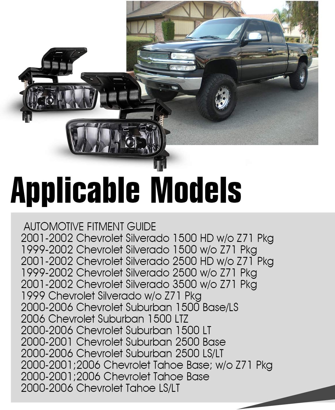 fog light for 1999-2002 chevy silverado/2000-2006 chevy suburban shown in use