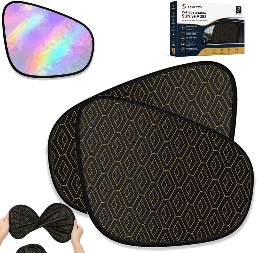 Universal Car Side Window Sun Shades, Side Automotive Window Sunshades, Driver Passenger Sun Blocker, Removable Window Cover, Car Shades for Side, UV Protection Privacy Screen Accessories(D+P)