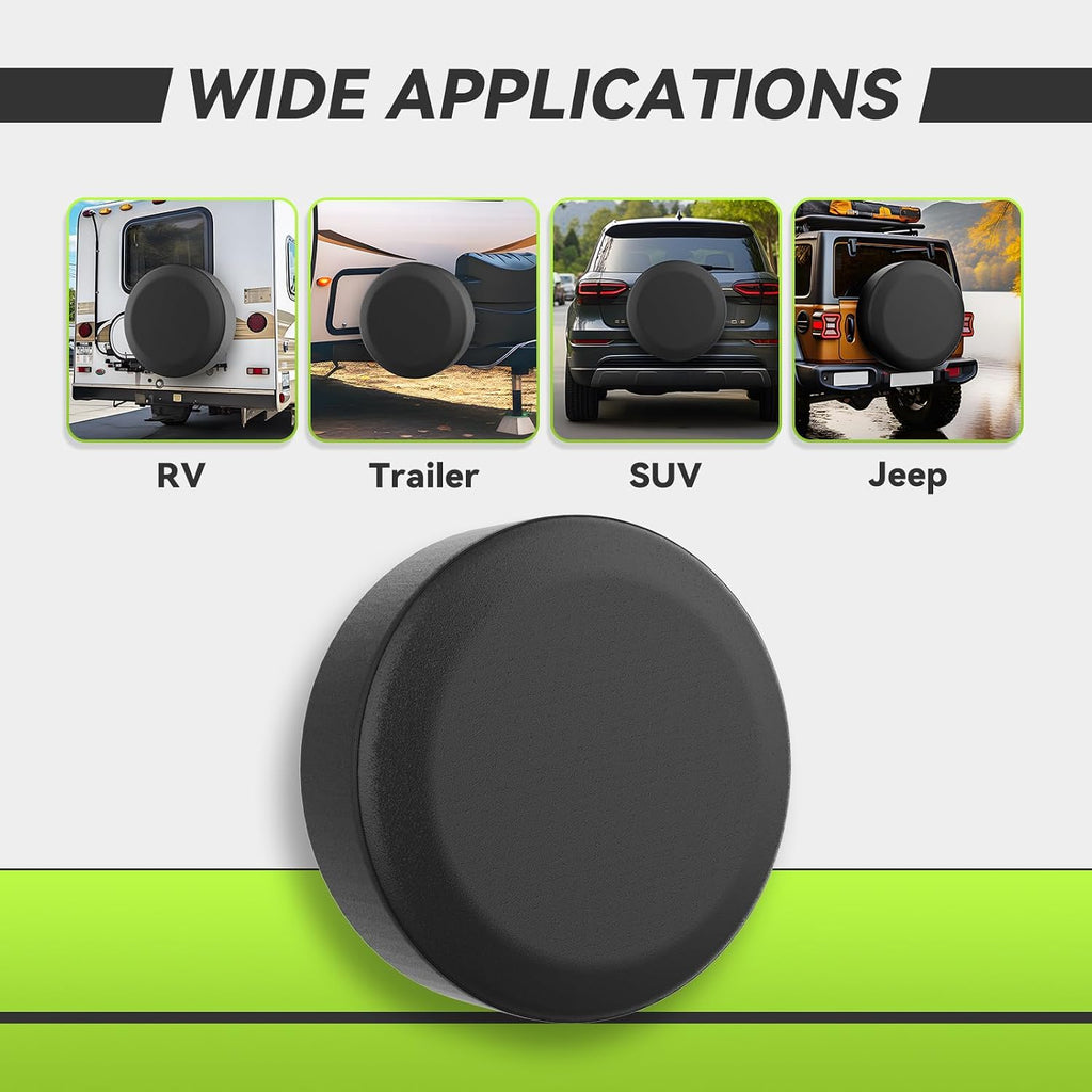 RVMATE RV Spare Tire Cover - Fits 27" Diameter, Waterproof Anti-UV Black Tire Cover for RV/Truck/Trailer/SUV/Jeep