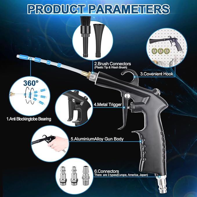 Car Cleaning Gun Detailing Interior Dryer Air Blow Gun, High Pressure Blower Gun - Image 2