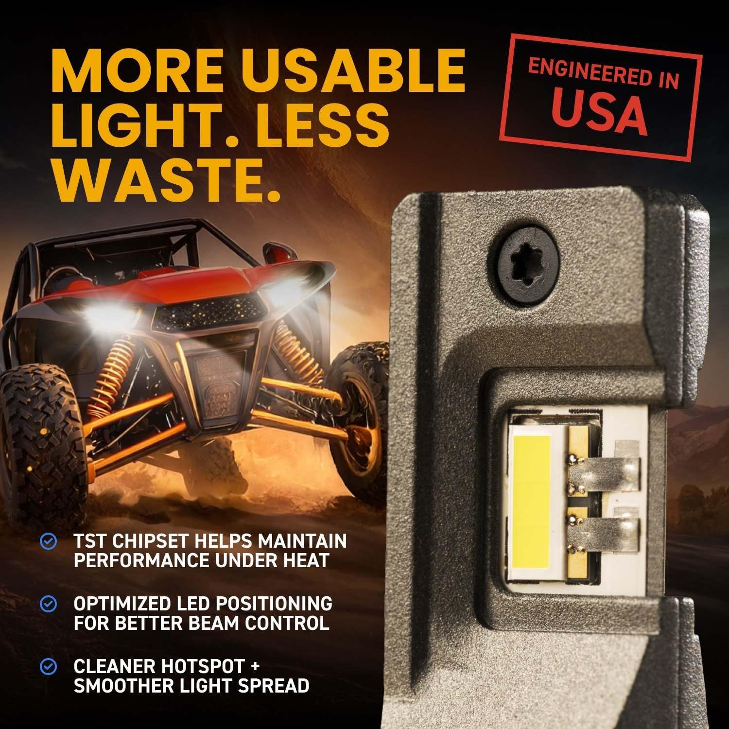 GTR Lighting 9012 Ultra Series Powersport Light for Off-Road or Fog | 1000% Brighter than Halogen, 5750K White, 70000Hrs Lifespan IP68 Waterproof, Pack of 2