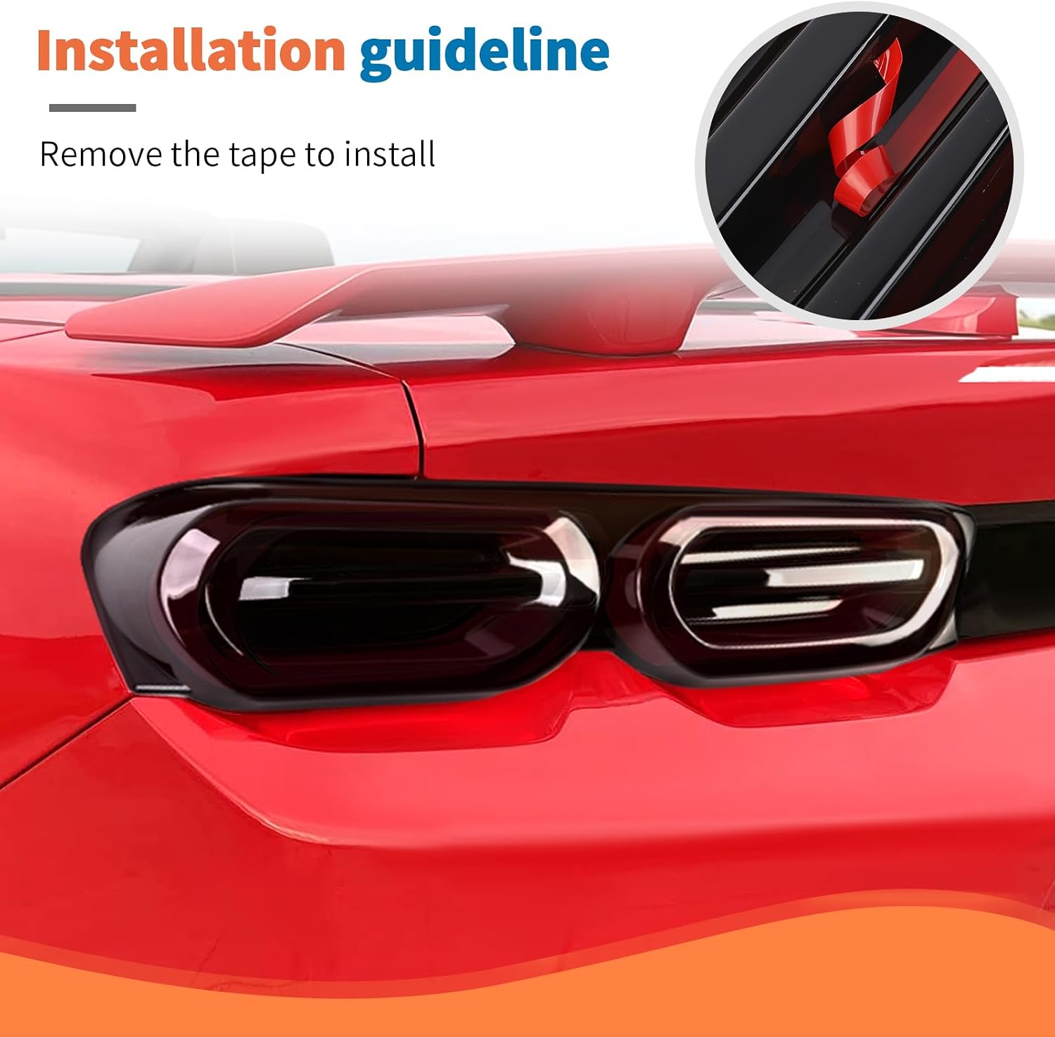 JeCar Smoked Tail Light Covers for Chevy Camaro 2019-2024 - ABS Tail Lamp Overlay Trim Protector, Rear Taillight Decoration Accessories