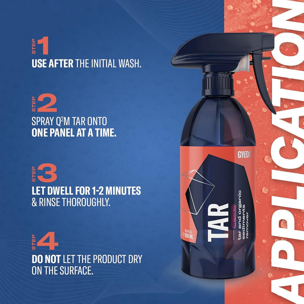 Gyeon Tar Remover for Cars Paint Trim Adhesive Sap Pine Automotive Rubber Residue Cleaner Professional Strength Safe on Coatings Degreaser Removes Road Tar Contaminants Quickly And Effectively