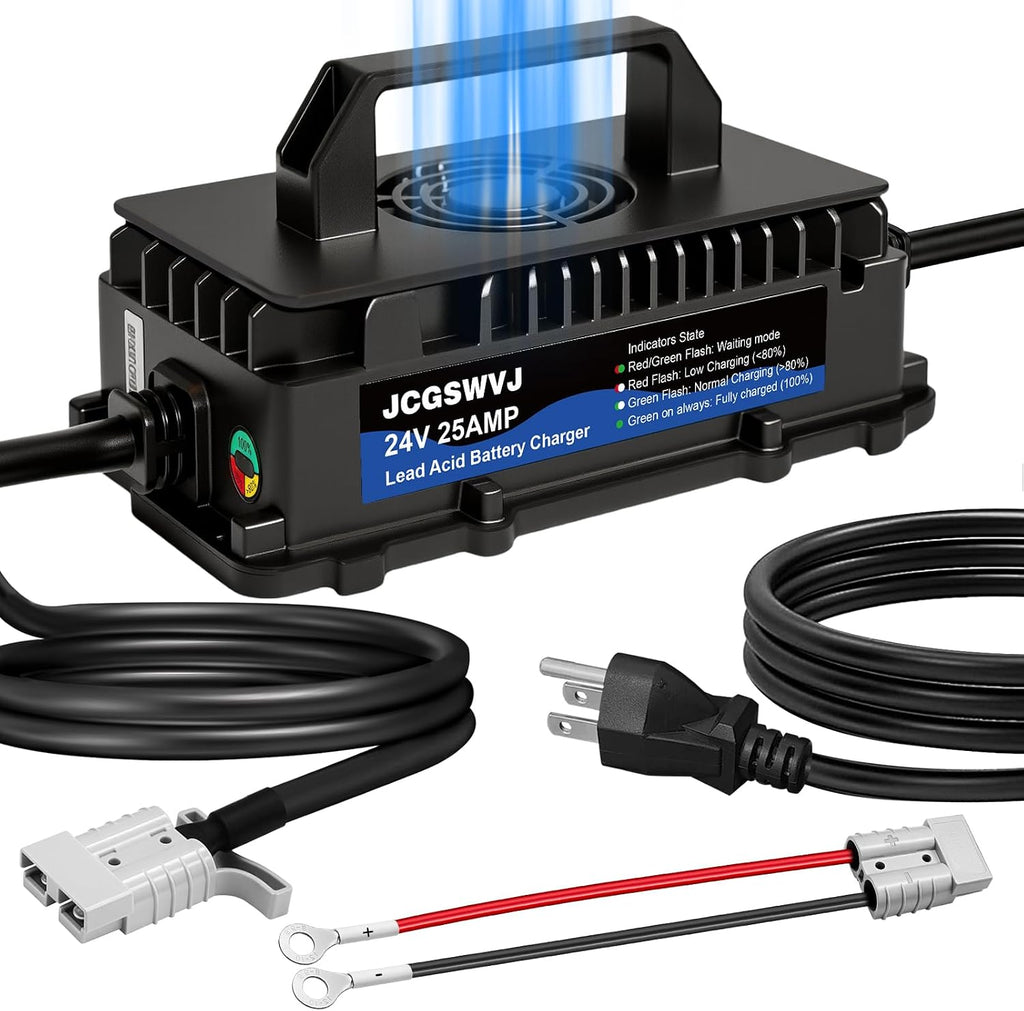 24V 25A Scissor Lift Battery Charger, 24V Golf Cart Battery Charger, 24 Volt Battery Charger for JLG Scissor Lift, Forklift, Genie Skyjack, Electric Pallet Jack, Floor Scrubber