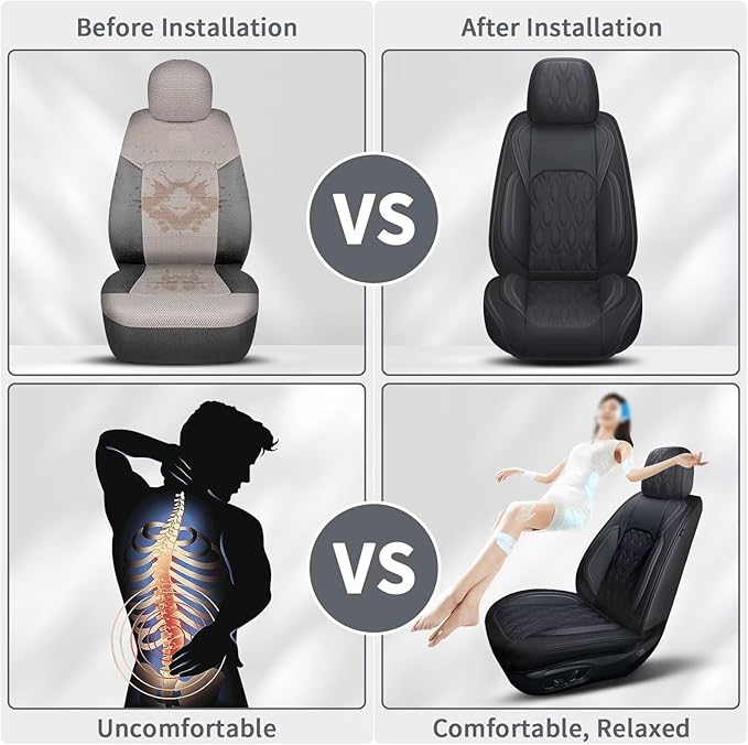 2 Front Car Seat Cover Fit for Toyota Camry 2012-2025 Faux Leather for Camry - Image 6
