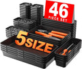 A-LUGEI【 & 5 Size】Tool Box Organizer Tray Divider Set, 【Black】 Desk by A-LUGEI