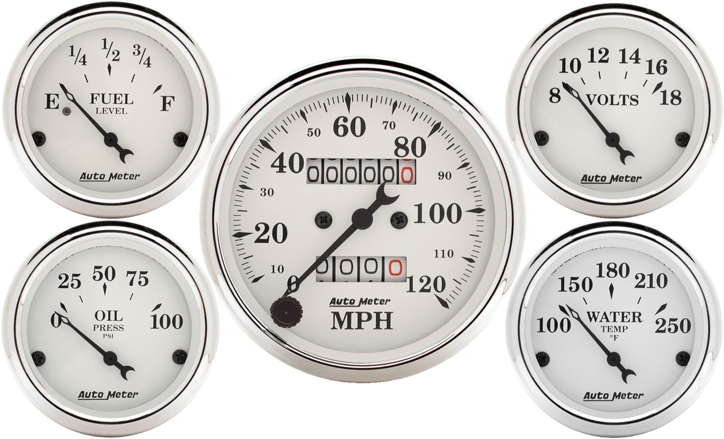 Auto Meter 1601 Old TYME White Street Rod Kit