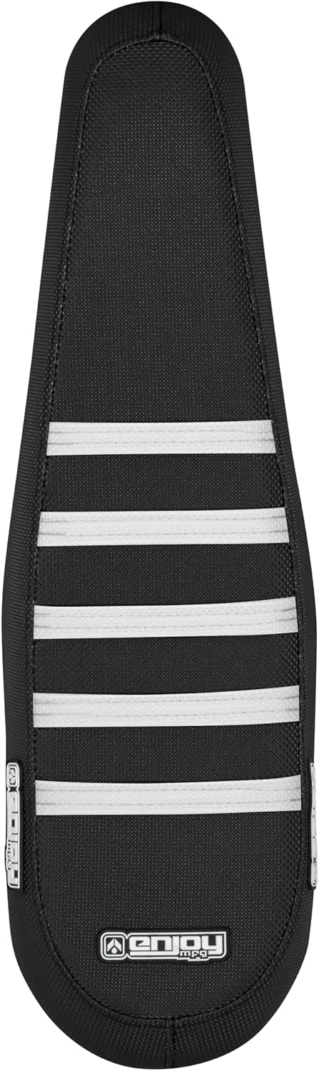 Enjoy Mfg Seat Cover - Compatible with Victrip R6 Off-Road ebike_#552 (All Black with White Ribs)