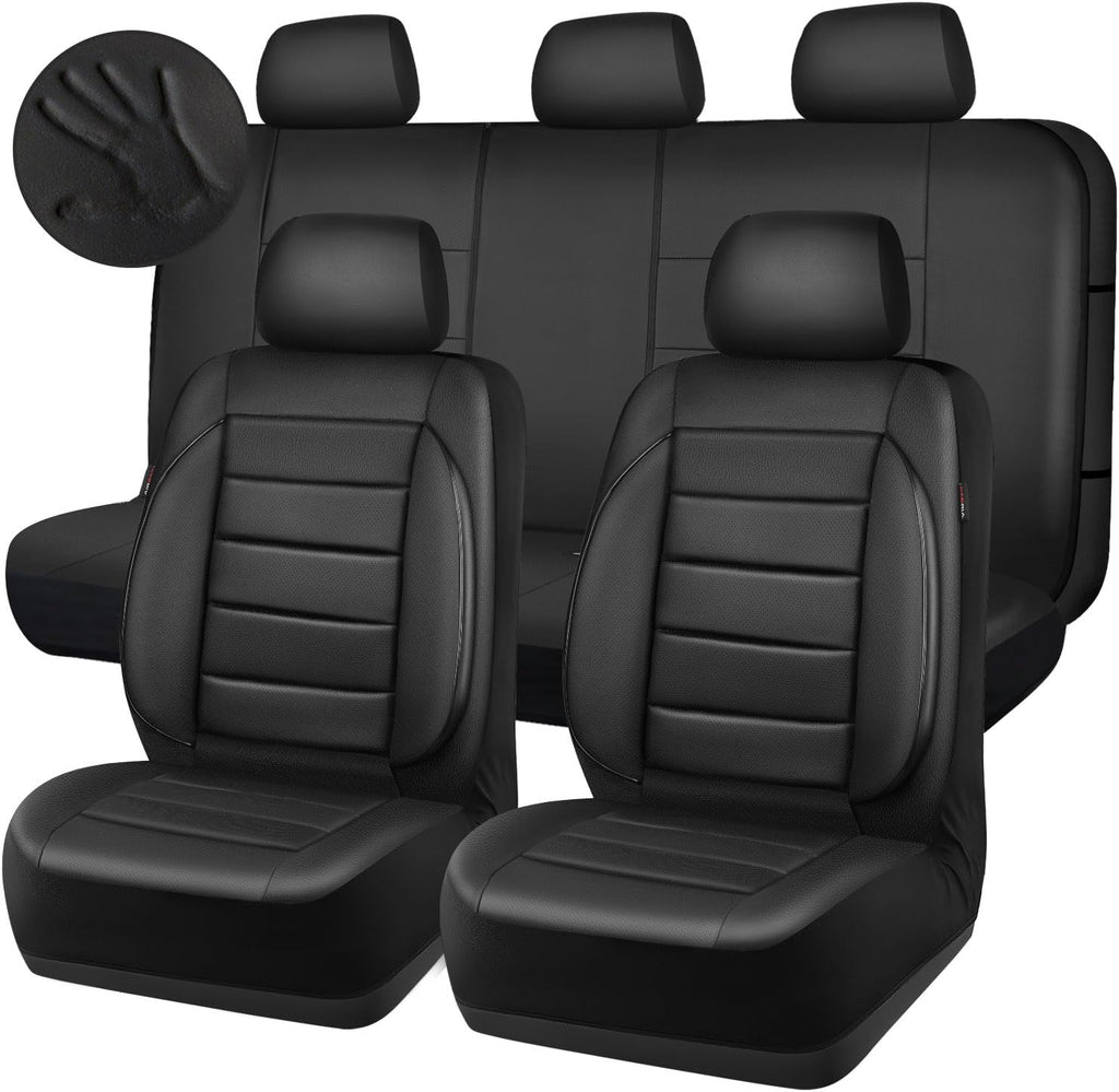 car pass leather seat covers full set universal, front angle view