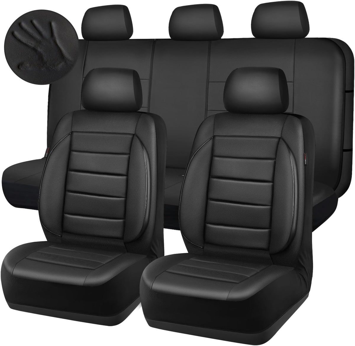 car pass leather seat covers full set universal, front angle view
