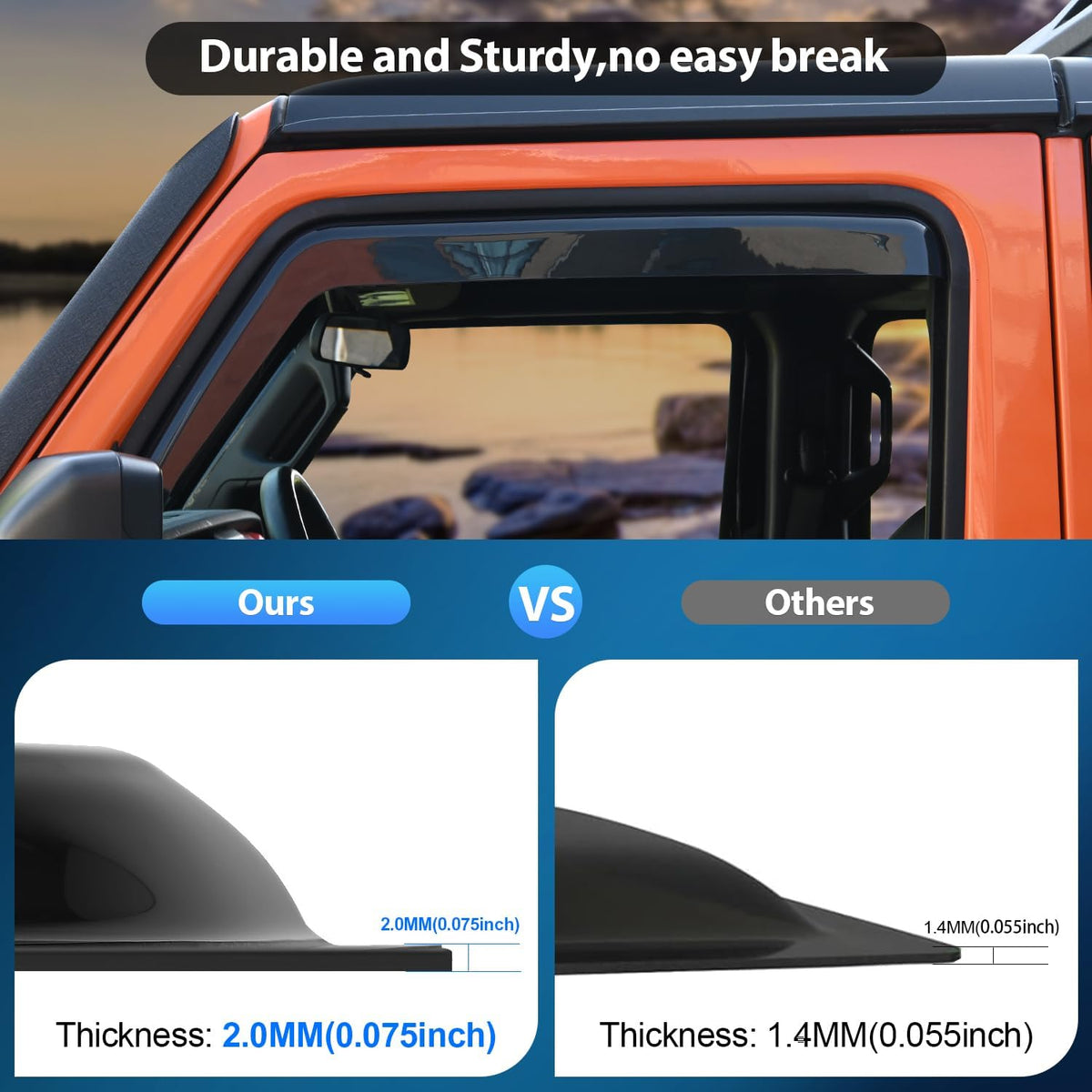nilight in-channel window visors for silverado/sierra 1500 2007-2013, side view