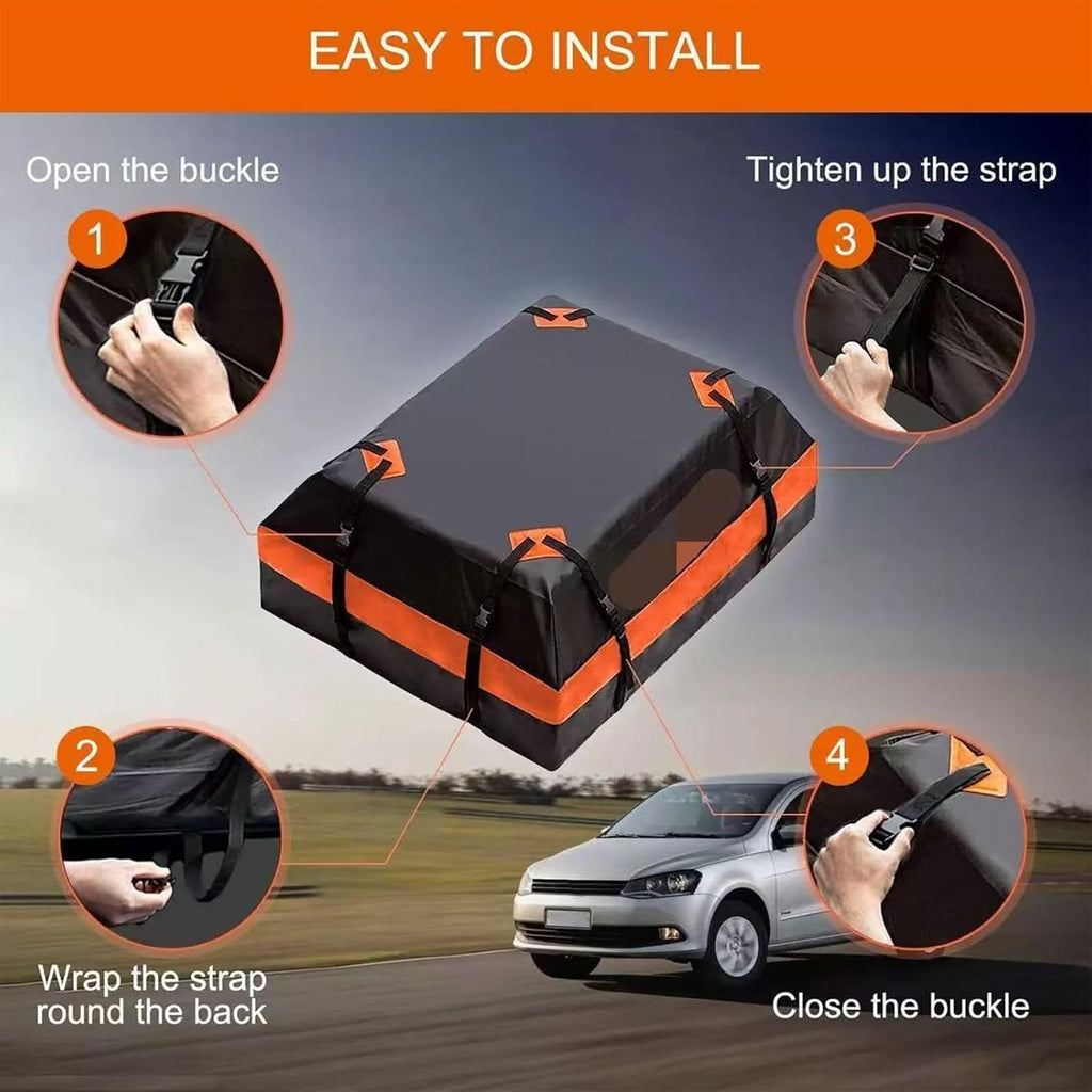 Weatherproof Car Top Travel Bag Featuring Double Layer Water Coating and Adjustable Wide Straps Snowproof Roof Bag