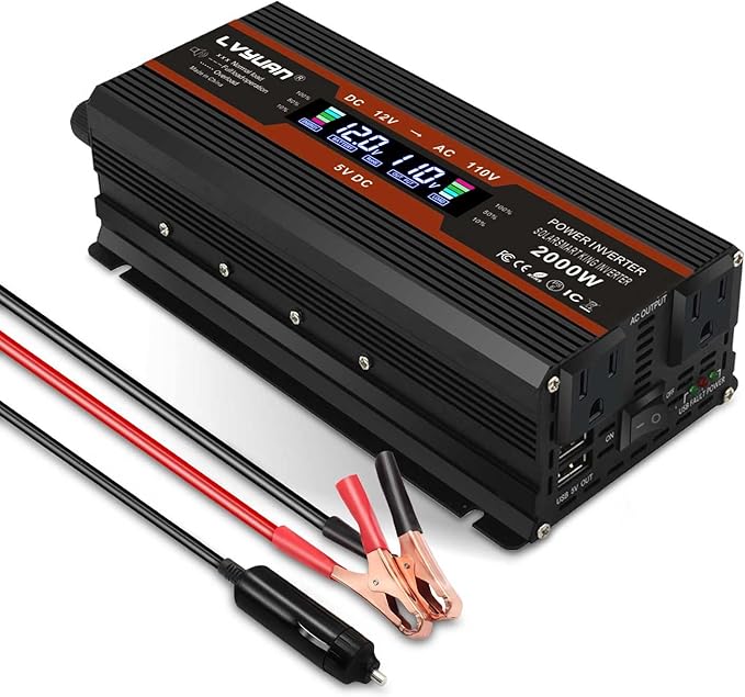 1000W/2000W Car Power Inverter 12v to 110v DC to AC Converter by LVYUAN