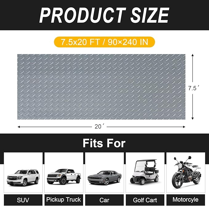 7.5x20 FT Garage Floor Mat, 2.8mm Thickened Flooring Roll - Image 2