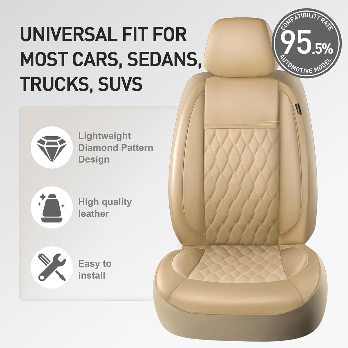 caromop faux leather car seat covers full set,luxury on a desk or shelf