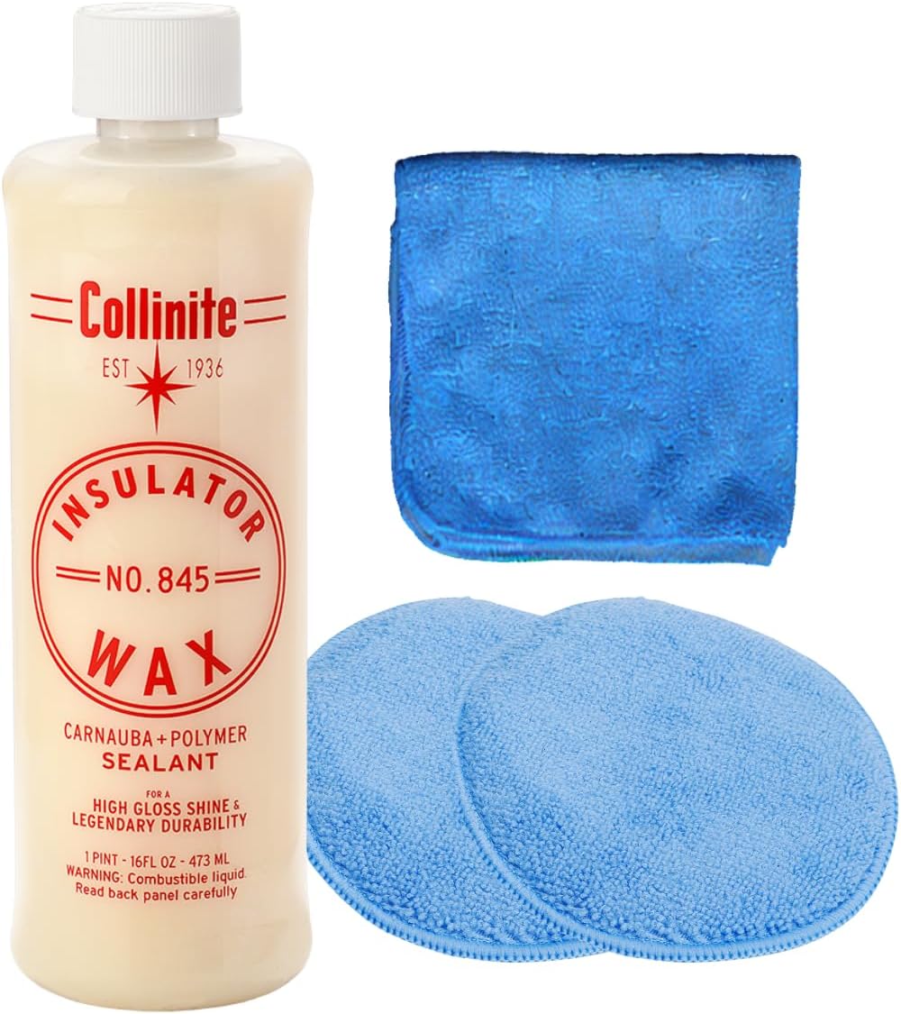Collinite No. 845 Insulator Wax with Microfiber Towel & Applicator Combo