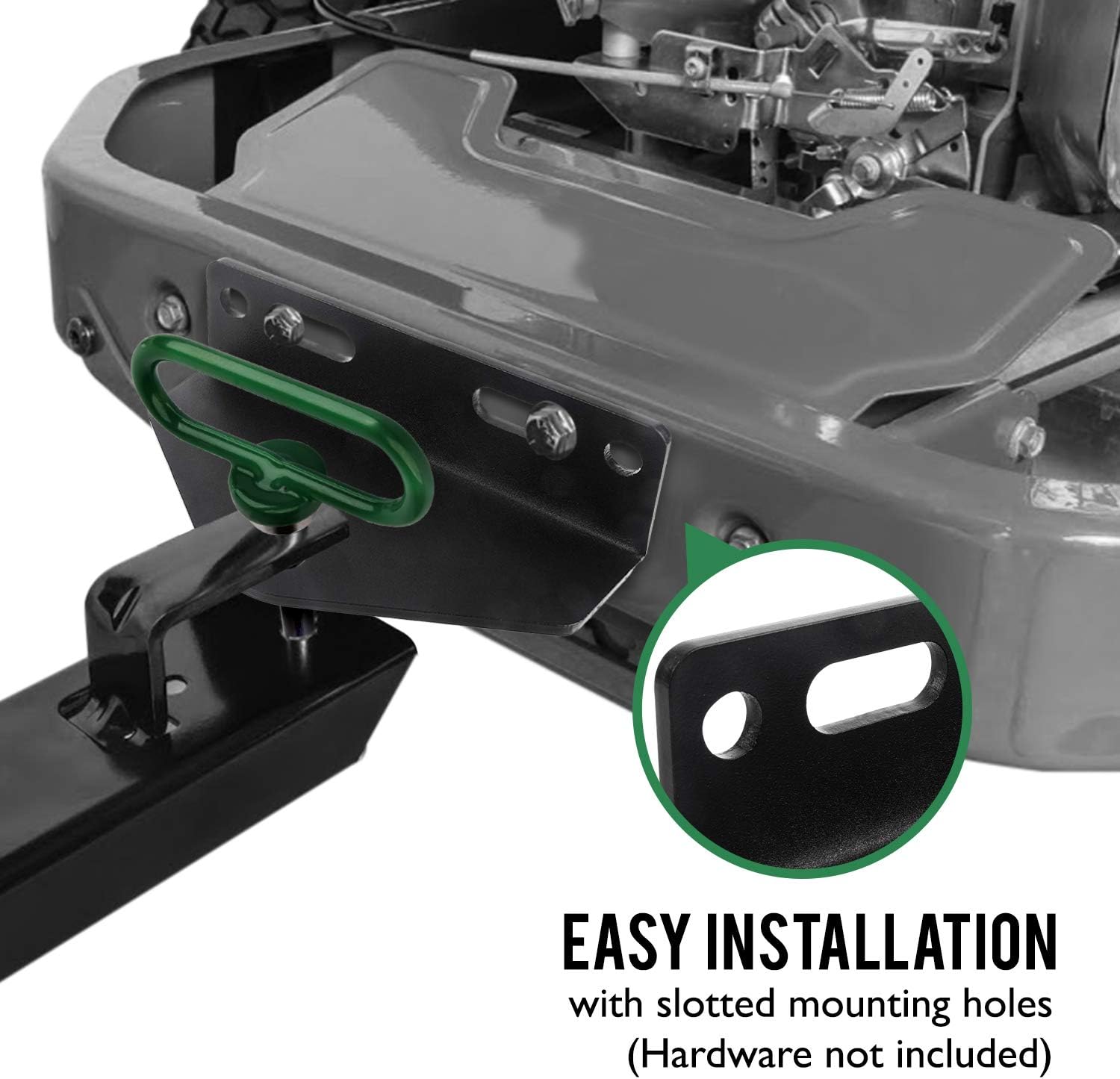 Mission Automotive Universal Zero Turn Lawn Mower Trailer Hitch Mount, Heavy Duty 3/16'' Thick & Rugged Steel, 3/4'' Mount, Compatible with Most ZTR (Hardware Not Included) - Riding Lawn Mower Hitch