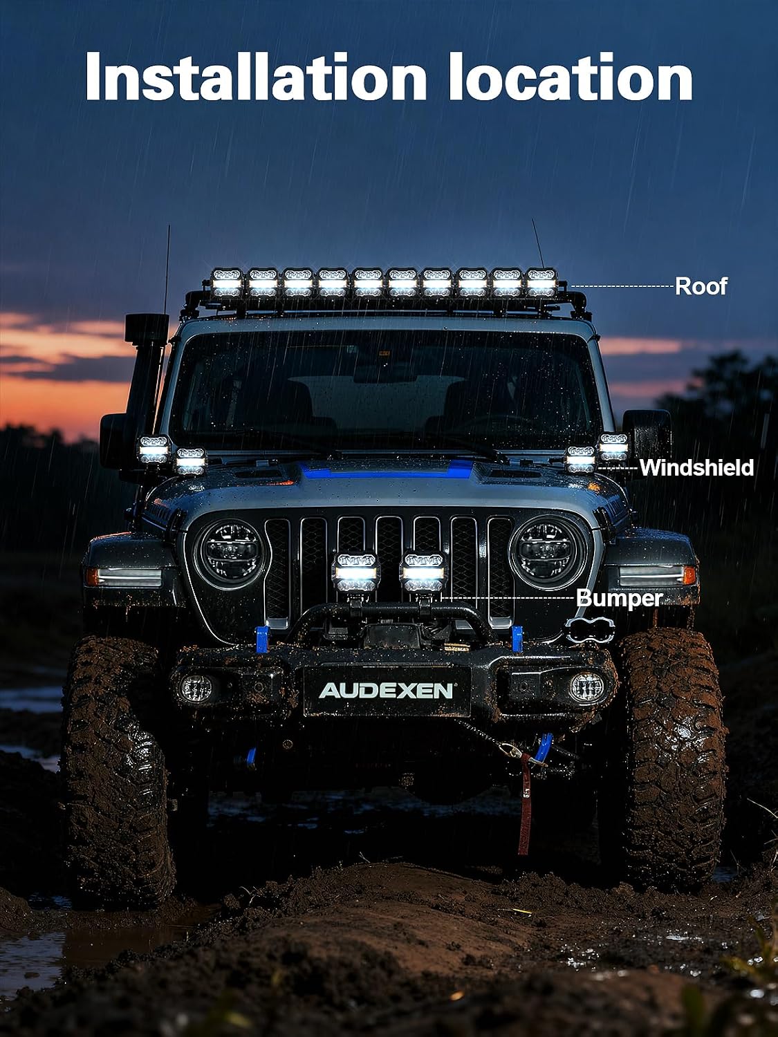audexen 4.5 inch led pods lights 110w, package contents