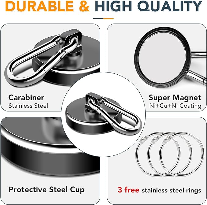 MIKEDE Magnetic Hooks, 150LB Neodymium Magnets Heavy Duty - Image 3