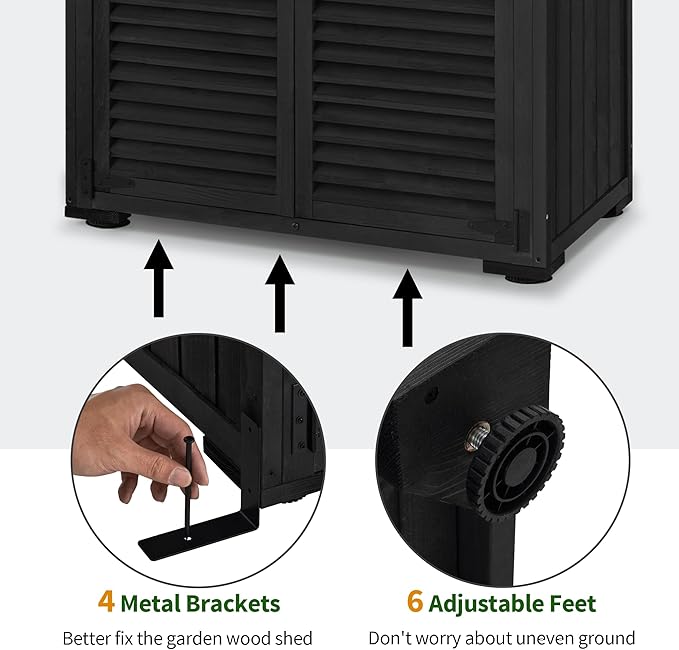 MCombo Outdoor Storage Cabinet, Wooden Storage Shed - Image 5