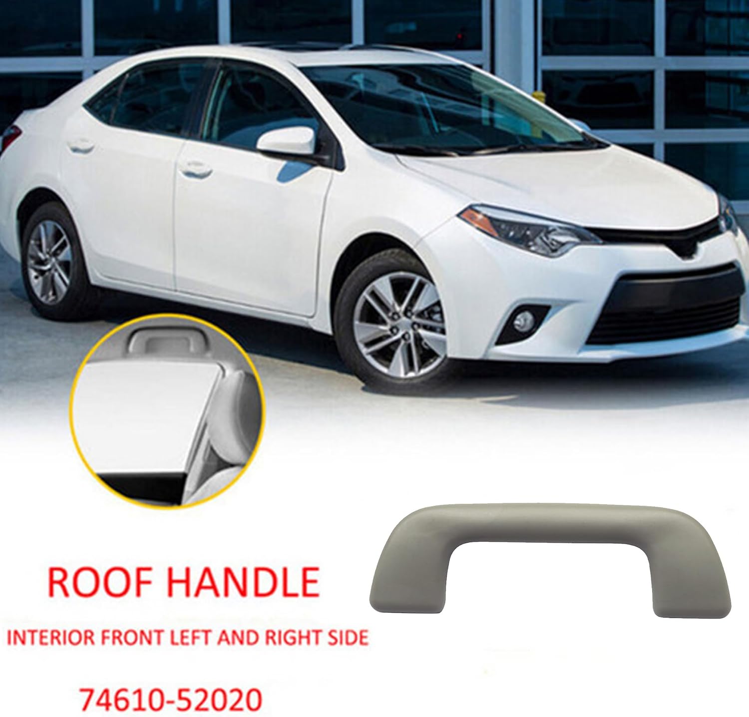 GXARTS Front Right Inner Roof Ceiling Pull Handle Grab Compatible with Toyota Corolla Yaris Rav4 EA 2005 2006 2007 2008 2009 2010 2011 2012 2013 2014 2015 2016 2017