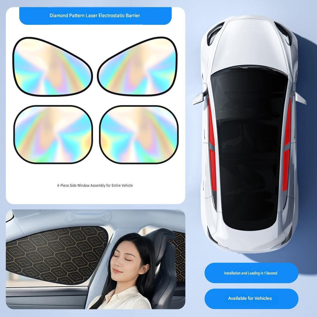 Static Cling Car Window Shades for Freightliner Cascadia/114SD Natural Gas 2014-2026, UV & Heat Blocking Side Sun Visor, Easy Install Hologram