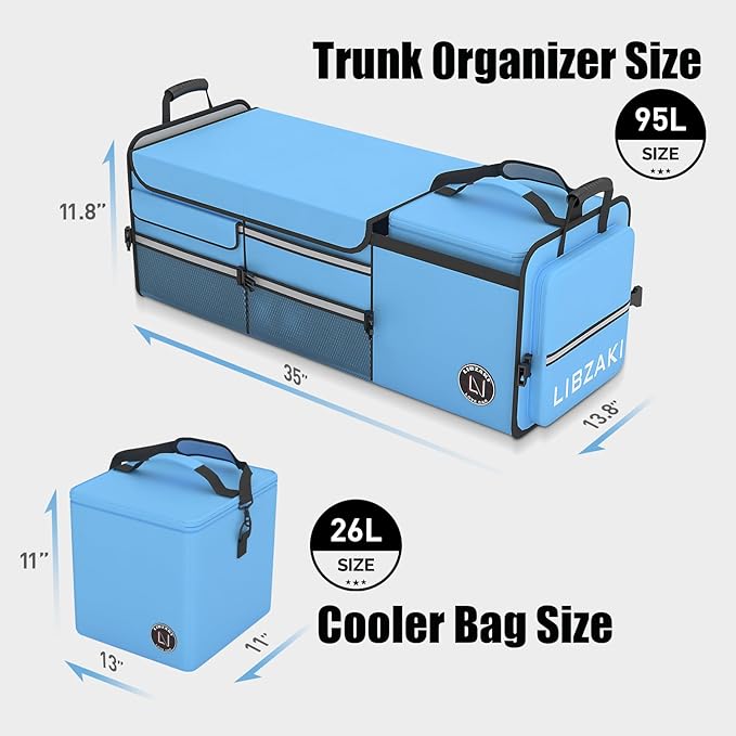 LIBZAKI Oversize 4 in 1 Car Trunk Storage Organizer - Image 6