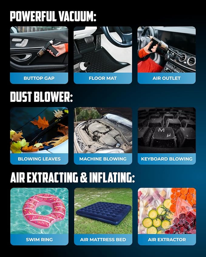 Portable Car Vacuum Cleaner “CrossClean 2-in-1 Vacuum & Air Blower | 120W - Image 7