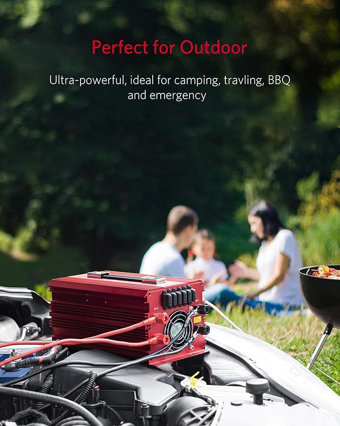 BESTEK 2000W Power Inverter 3 AC Outlets DC 12V to 110V AC Car Power Converter - Image 8
