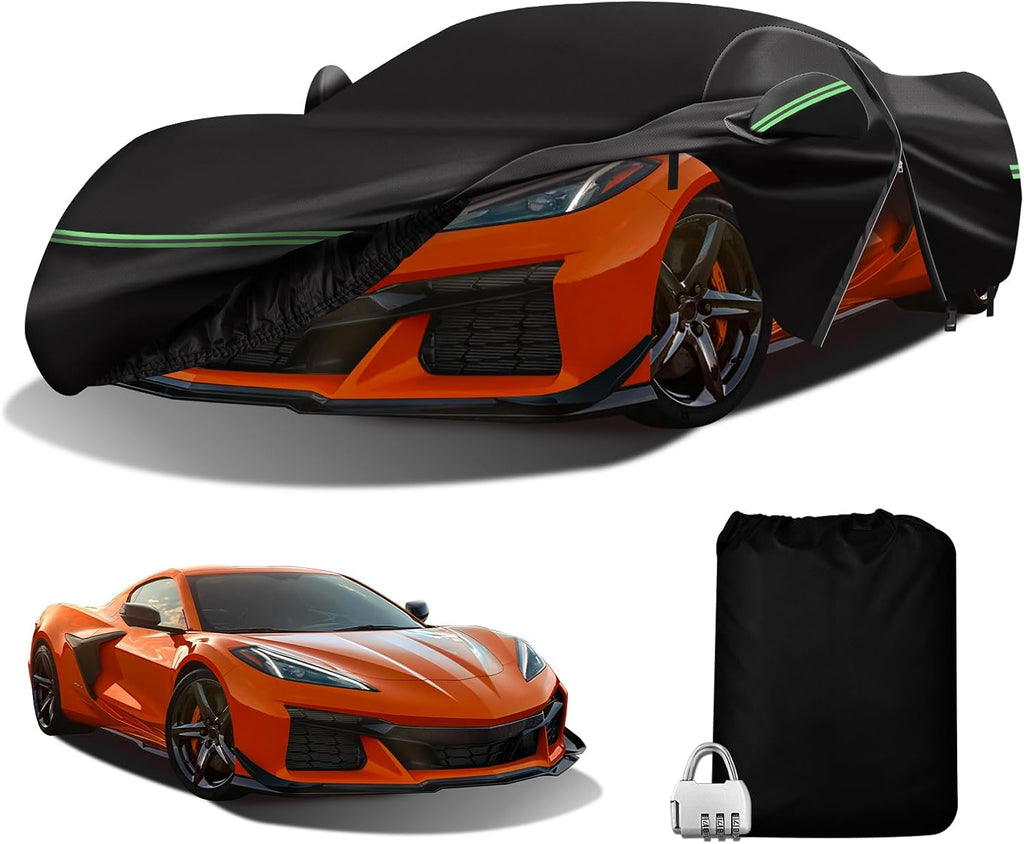 for Corvette 2020-2023 C8 Car Cover 210D Outdoor Waterproof UV Protection