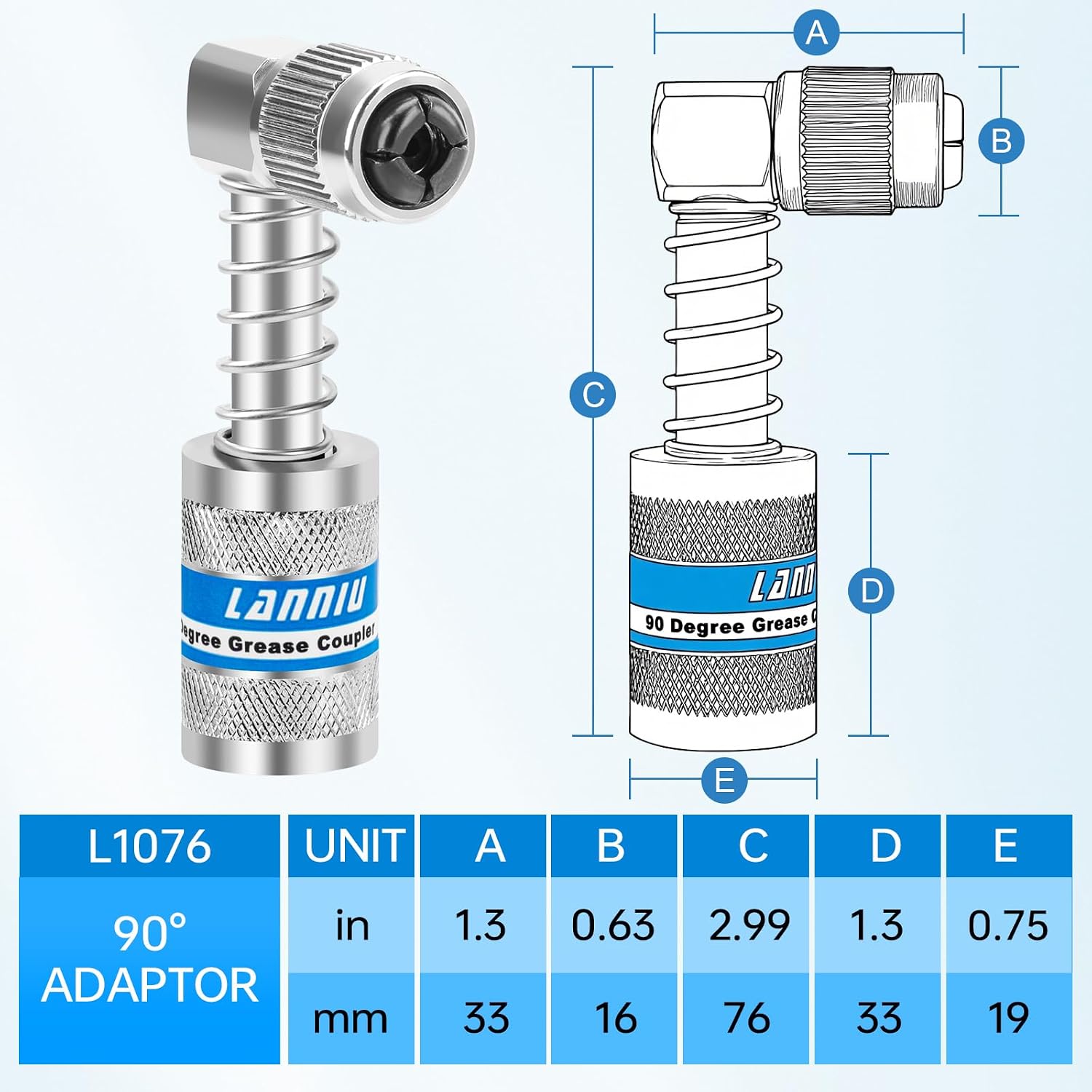 90 Degree Grease Gun Coupler, Heavy Duty Locking Grease Gun Adapter | 10,000 PSI High Pressure Right Angel Grease Gun Tips for Tight Spaces, Quick Release Lock, Upgraded 4-Jaw Design