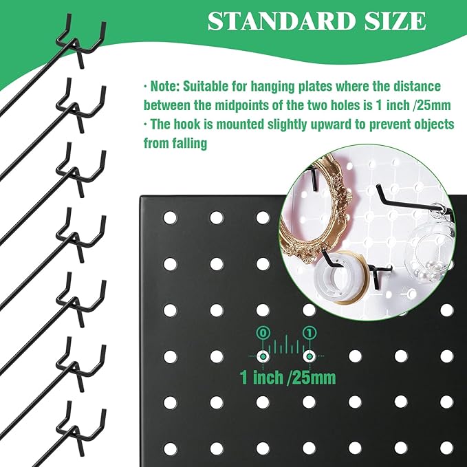 50Pcs 8"/20CM Pegboard Hooks Assortment Set, Metal Peg Board Hooks - Image 5