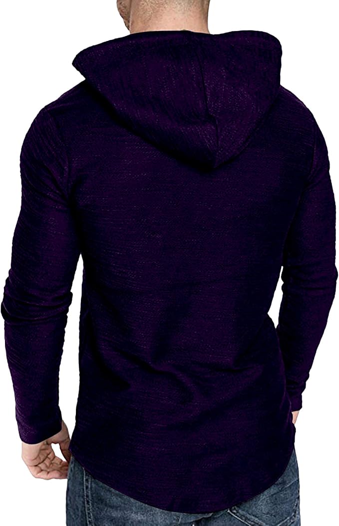 Lexiart Mens Fashion Athletic Hoodies Sport Sweatshirt Solid Color Fleece - Image 5