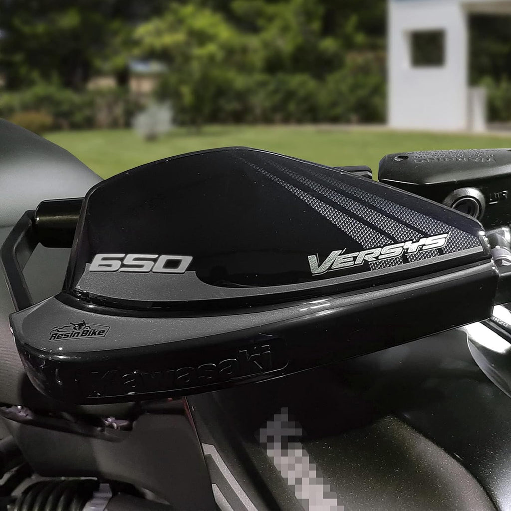 Resin Bike Motorcycle 3D Stickers Compatible with Kawasaki Versys 650 2017-2020. Handguards Protection from Bumps and Scratches. Pair of Resin Stickers - Made in Italy