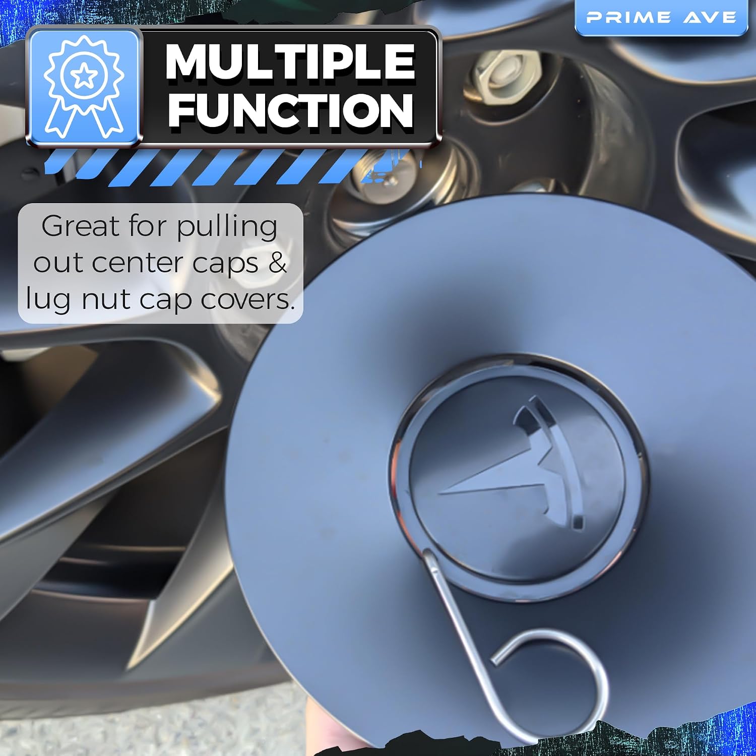 Wheel Lug Nut Cap Cover & Center Cap Removal Tool Set+ - Plastic & Stainless-Steel Lug Nut Pullers Compatible/Replacement for Audi BMW Mercedes Mini Tesla VW- Toolbox Essentials