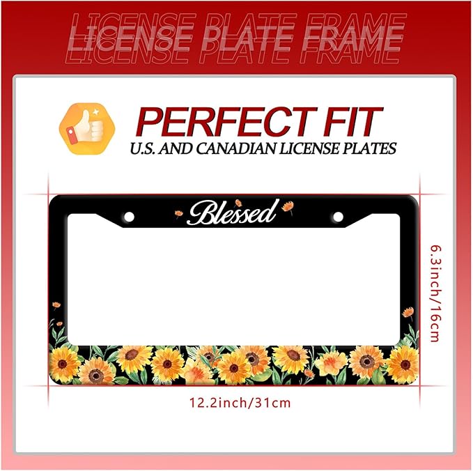 Watercolor Sunflower License Plate Beautiful Floral License Plate Stainless - Image 7