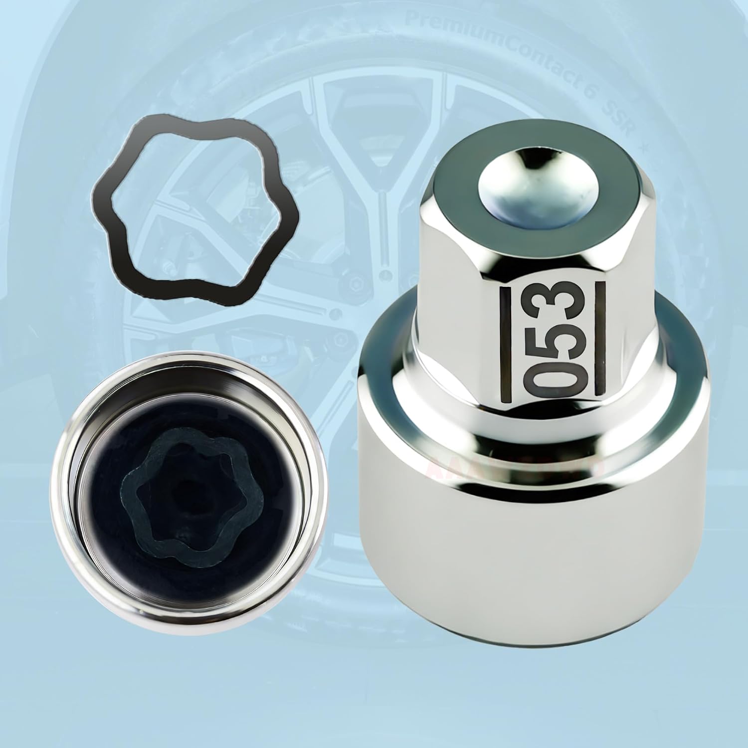 #053 Compatible with BMW 1 3 5 7 8 X2 X3 X5 X6 Wheel Lock Key Tire Lug Key | 053 Wheel Locking Nut Key Replacement