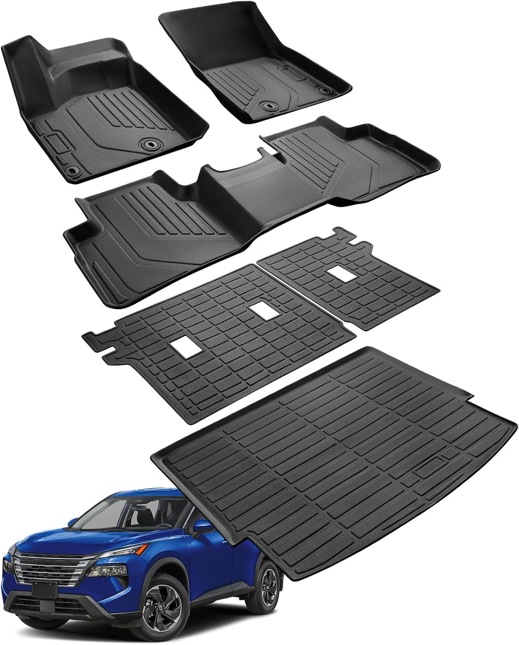 Floor Mats Full Set for Nissan Rogue 2021-2025 Accessories, All Weather Floor
