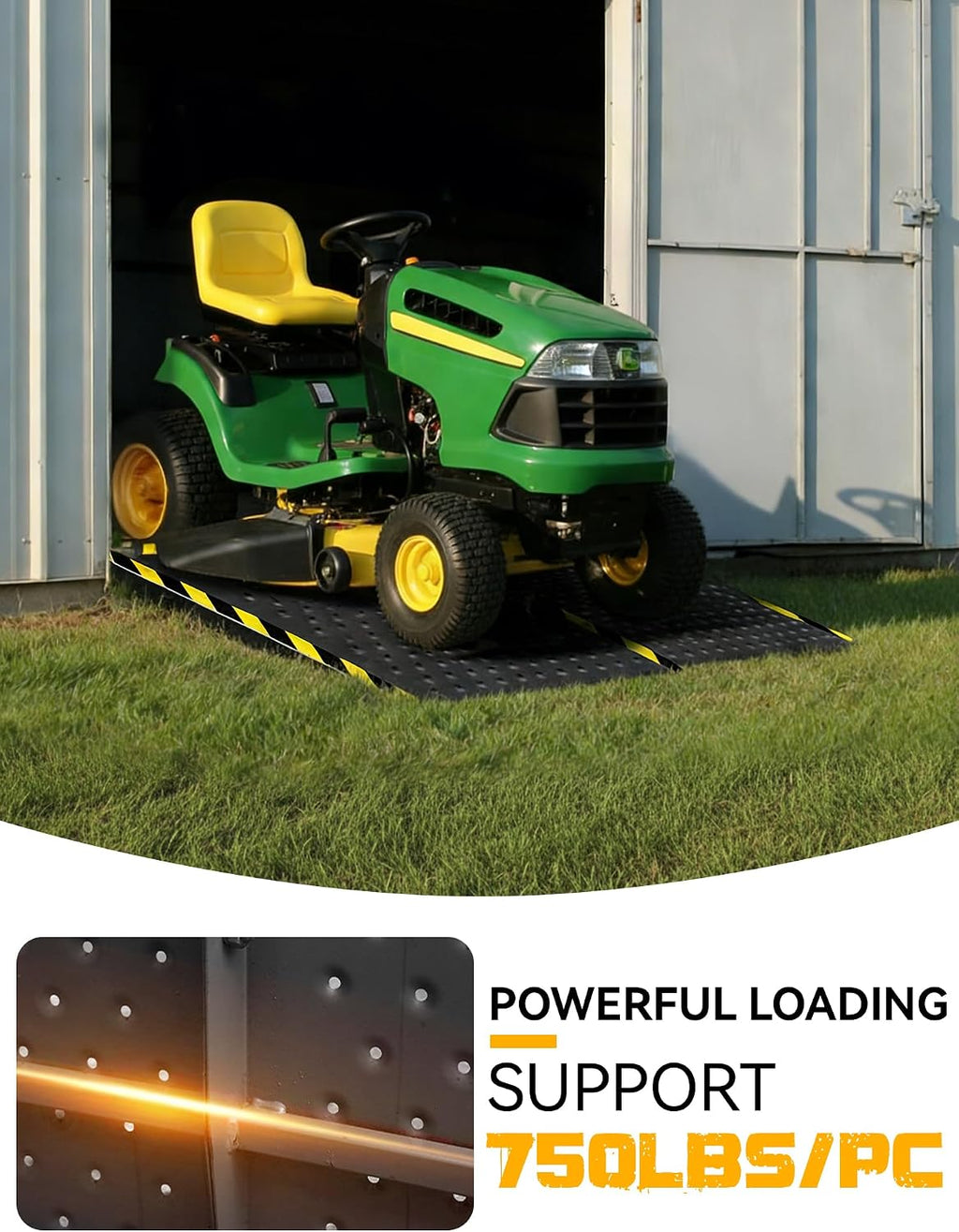 36" x 48" Shed Ramp for Riding Mower, 1500lbs Heavy Duty Metal Loading Ramps, 2-Pack Anti-Slip Punch Design, Long Ramp for Smooth Transition, Garage & Barn, Fits Snow Blower, ATV, UTV, Lawn Tractor