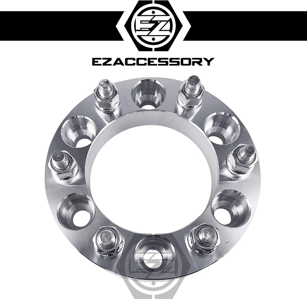 ezaccessory 4 Wheel Adapters 6x5.5 to 6x120 | 1.25" Thick Fits Chevy 6 Lug Silverado Tahoe & Mount Wheels Colorado 15-22 + Hub Ring 108-78