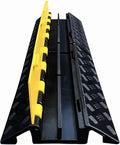 Foldable 2 Channel Rubber Cable Protector, 22000Lbs Load Capacity Wire Hose