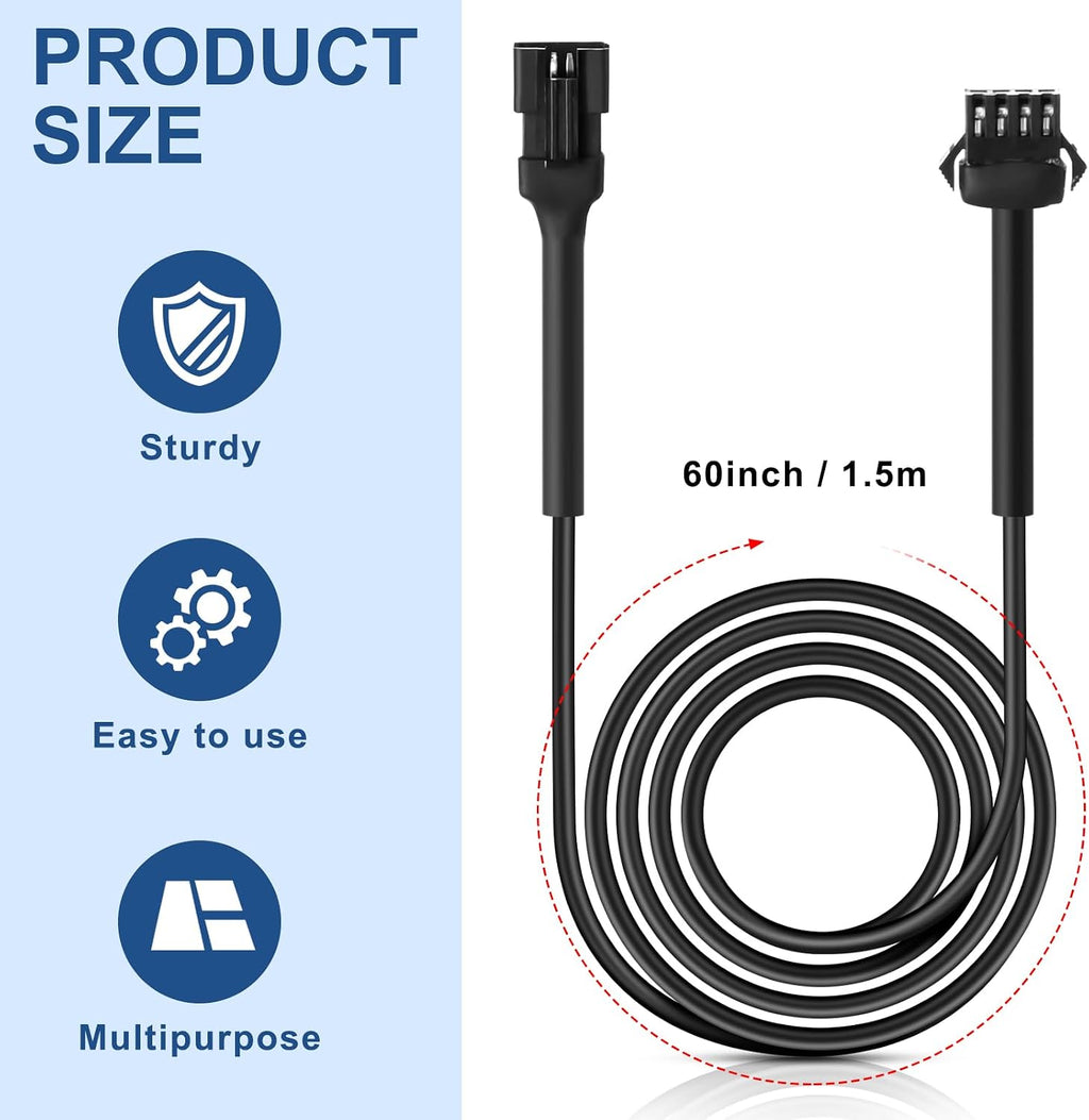 Kanayu 8 Pcs 60 Inch 4 Pin RGB LED Accent Multicolor Light Extension Cable Wire Cord Set for LED Motorcycle ATV Car Multicolor Neon Strip Trucks Rock Light