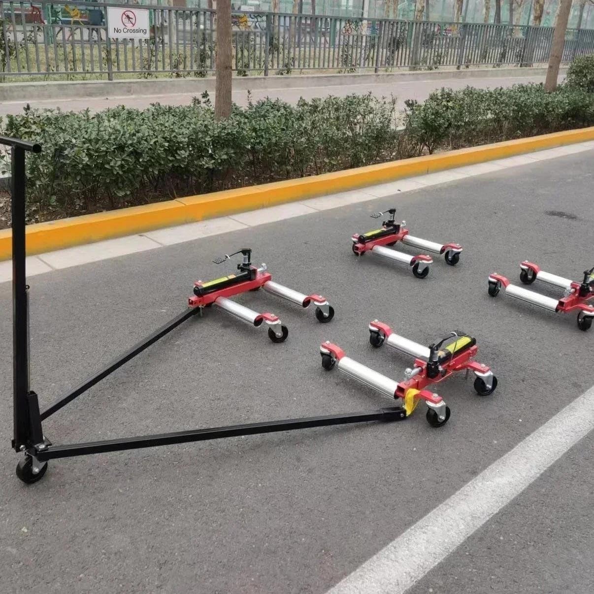 Car Mover Cart Moving Cars Car Dolly Tow 12" go Jacks Aluminum Mover Roller,Red 4pcs,Red 4pcs