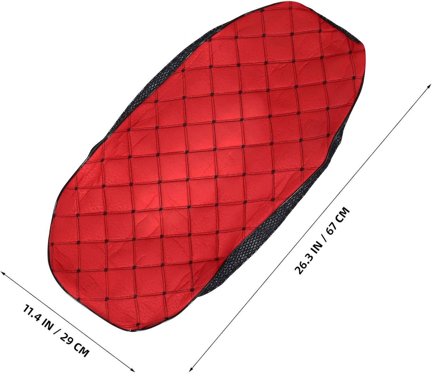 Motorcycle Seat Cushion Cover Red Fabric Breathable Anti-Slip Protector for Scooter and Electric Bike Large Size All-Season Use