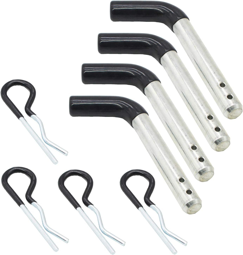 X-Haibei Trailer Towing Hitch Pin and Clip 1/2 inch Diameter fit Class I and II Hitches, 4 Pack