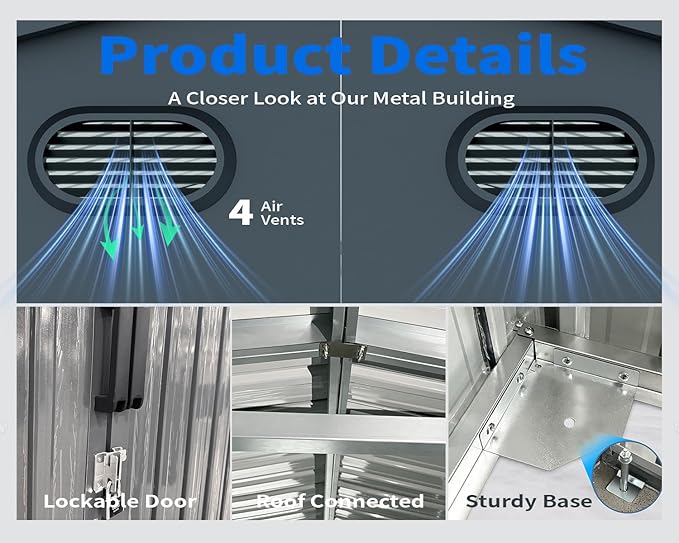 20x13 Metal Shed, Metal Garage Building - Image 5
